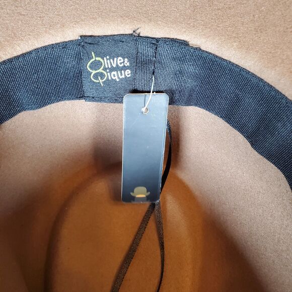 Olive & Pique Women’s Hat Large Brown Wool Western Rancher Hat Gold Buckle NEW - Picture 5 of 7